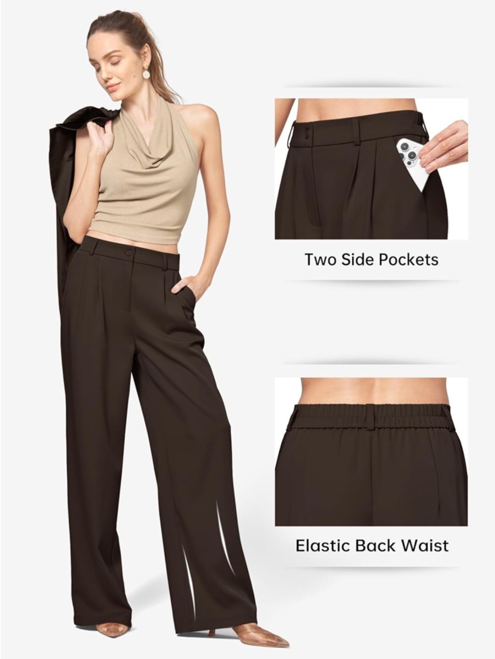 Women's High Waisted Wide Leg Dress Pants XL *NWT*
